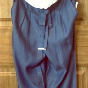 Adorable Paper Bag Waist Chambray Pants